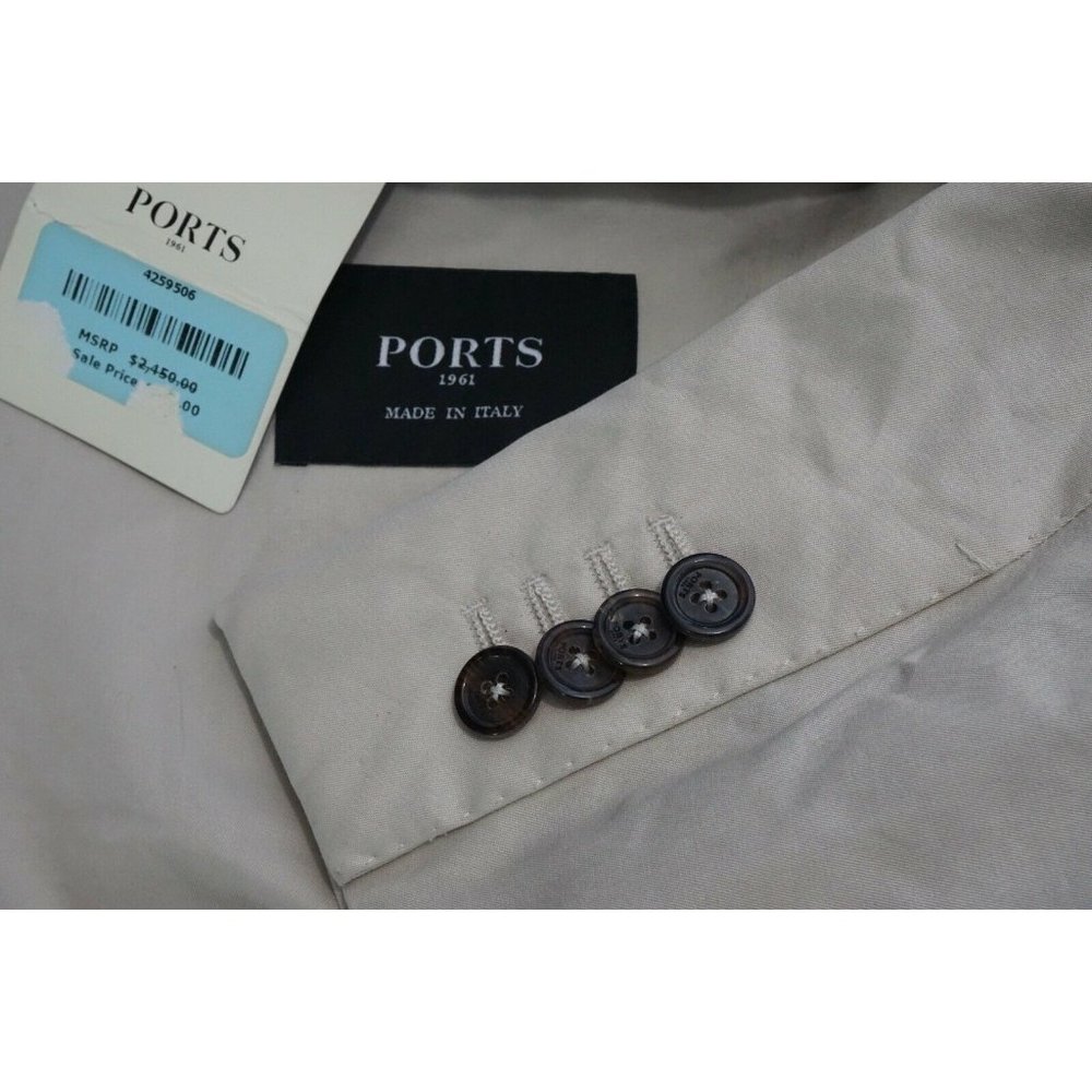 Ports 1961 Solid Khaki Casual Cotton Twill Sz 54EU 44US Brand New With Tags
